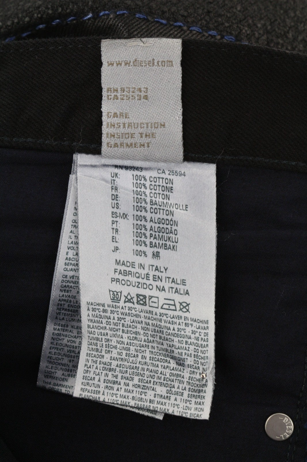 DIESEL Belthy 0856E Women's Jeans W29/L32 Coated Slim Straight Low  RRP250