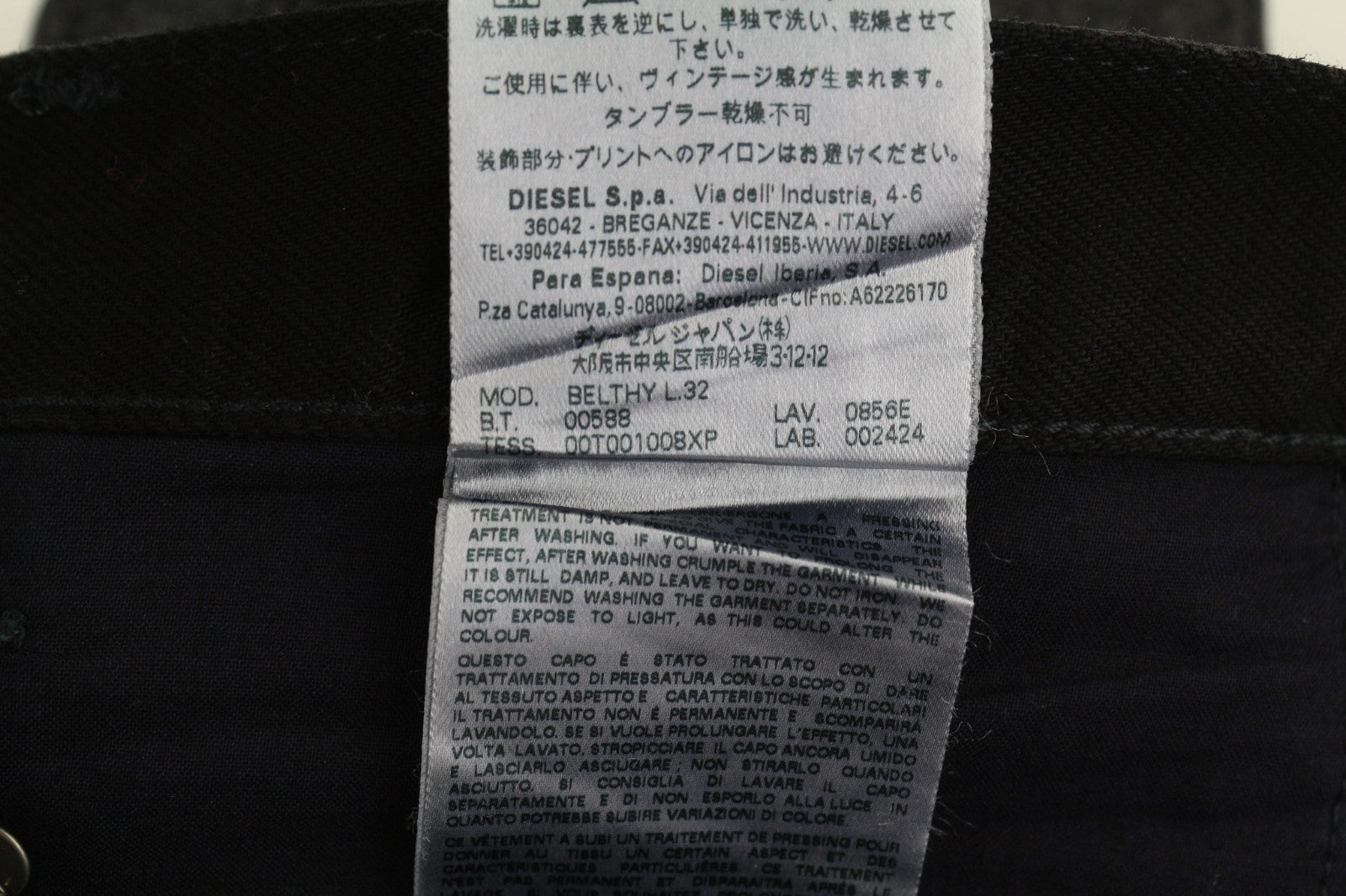 DIESEL Belthy 0856E Women's Jeans W29/L32 Coated Slim Straight Low  RRP250