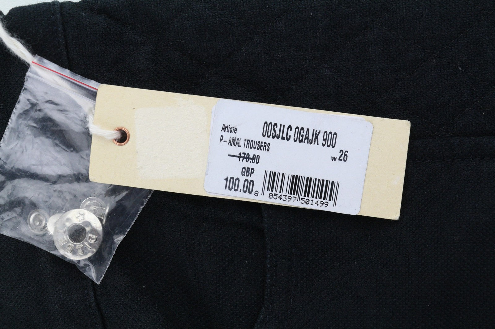 DIESEL P-Amal Women's Trousers W26 Black Skinny Zip Hem Pockets Zip Fly Logo