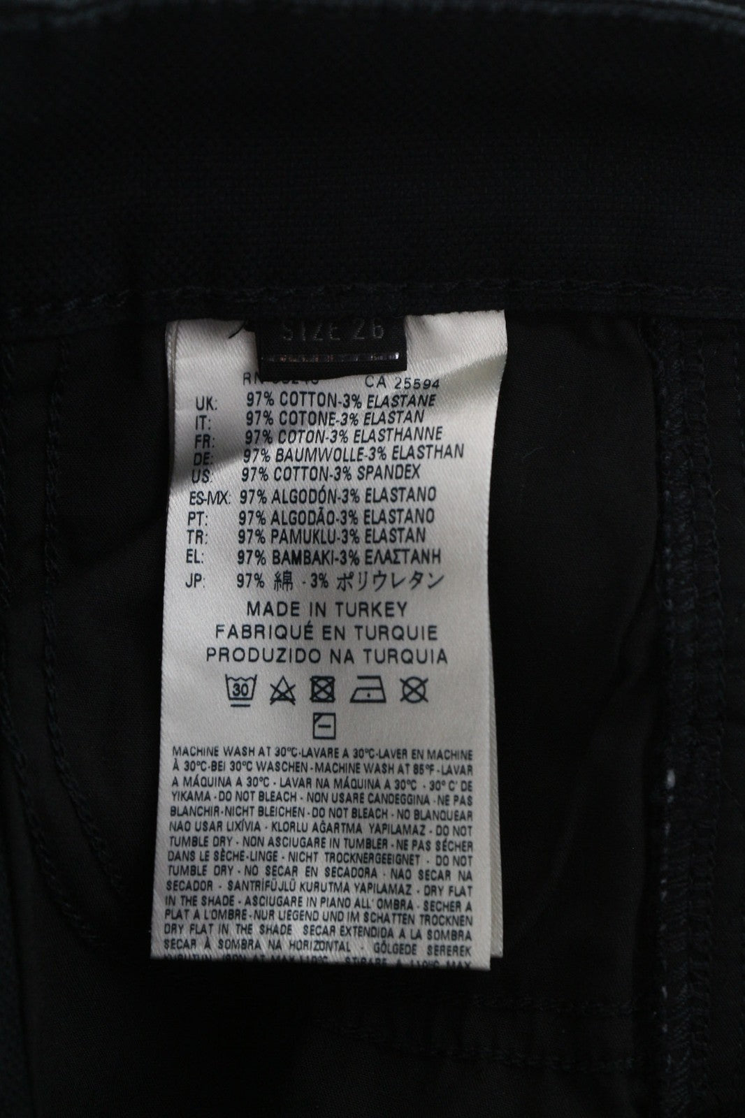 DIESEL P-Amal Women's Trousers W26 Black Skinny Zip Hem Pockets Zip Fly Logo