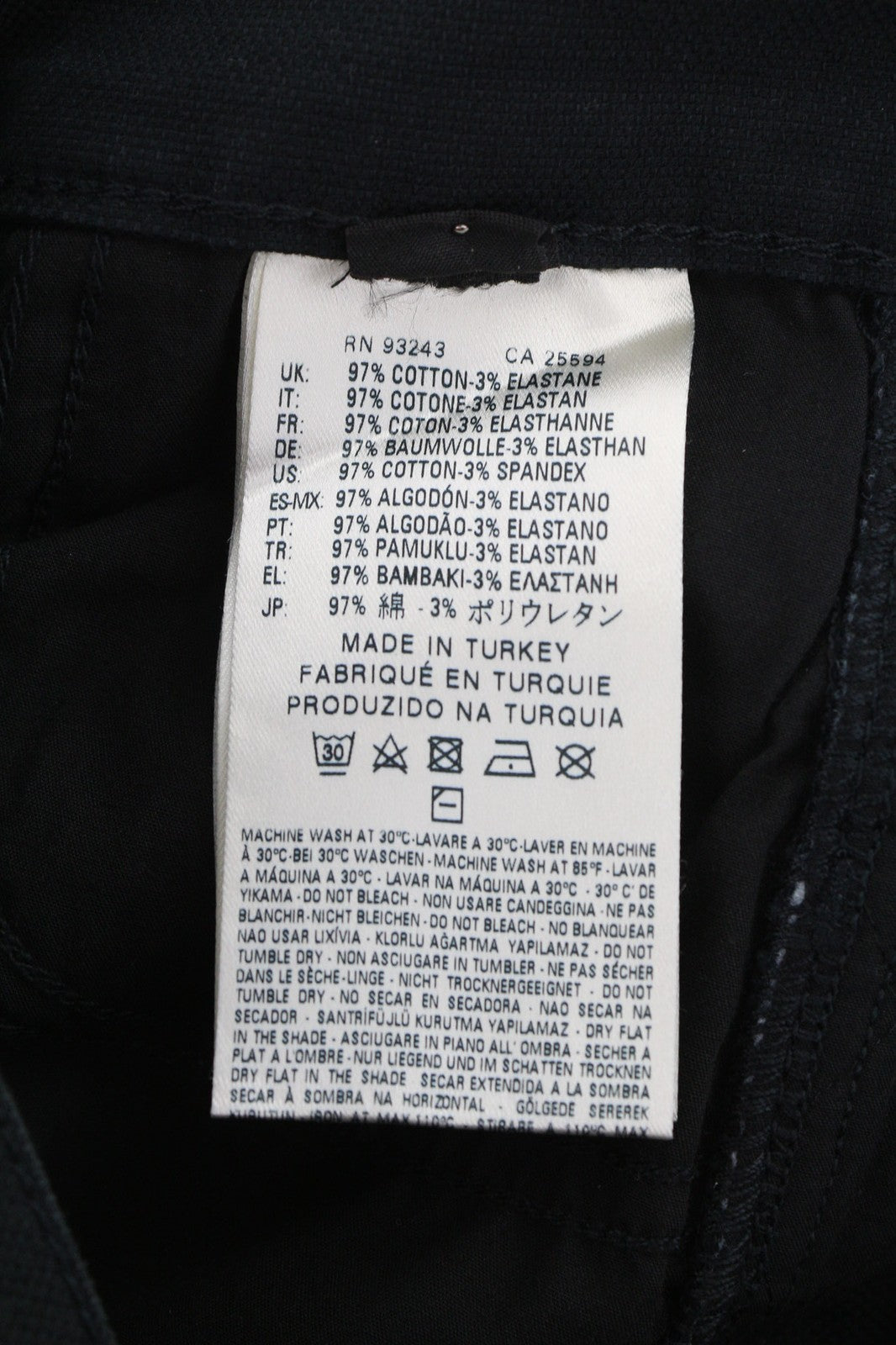 DIESEL P-Amal Women's Trousers W26 Black Skinny Zip Hem Pockets Zip Fly Logo