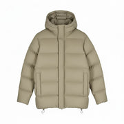 THE NORTH FACE vyriška striukė M Beige 700 Down striukė su gobtuvu ir dygsniuotu pūkuotu logotipu 