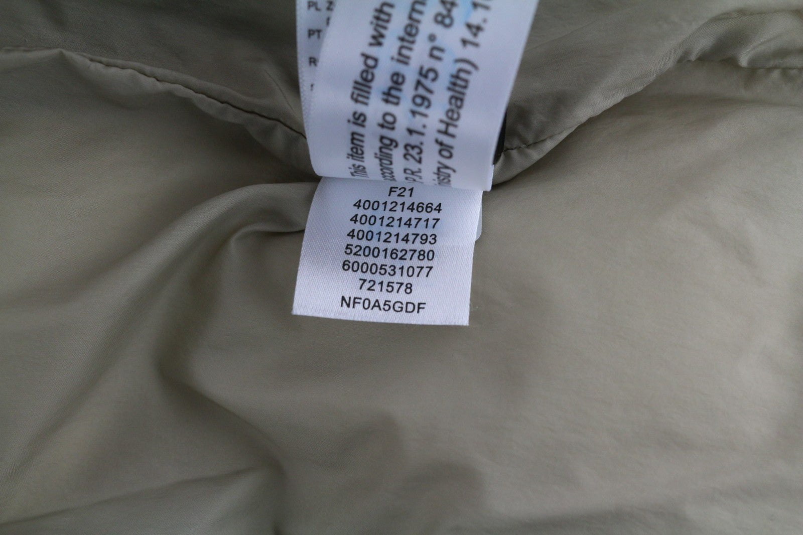 THE NORTH FACE vyriška striukė M Beige 700 Down striukė su gobtuvu ir dygsniuotu pūkuotu logotipu 