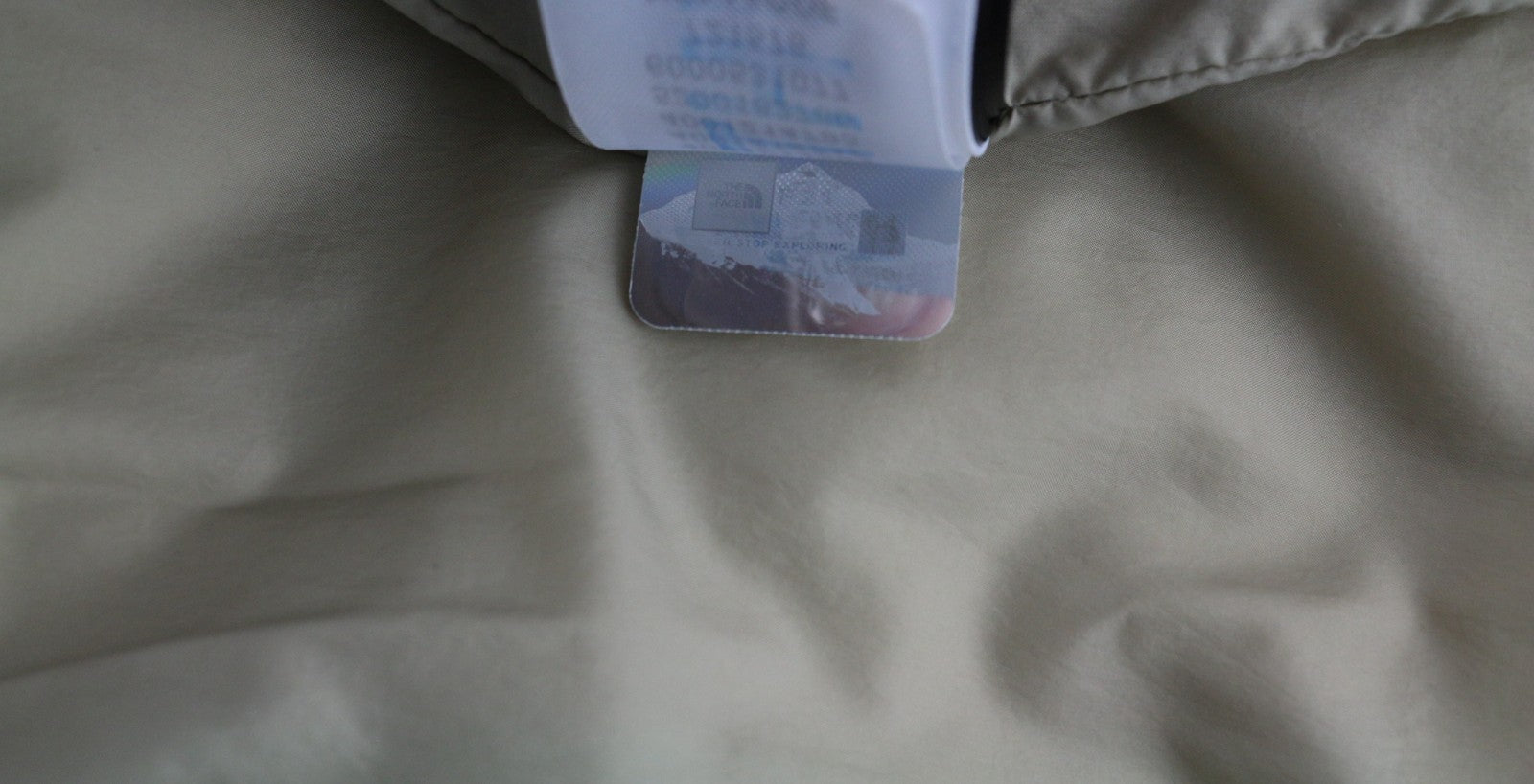 THE NORTH FACE vyriška striukė M Beige 700 Down striukė su gobtuvu ir dygsniuotu pūkuotu logotipu 