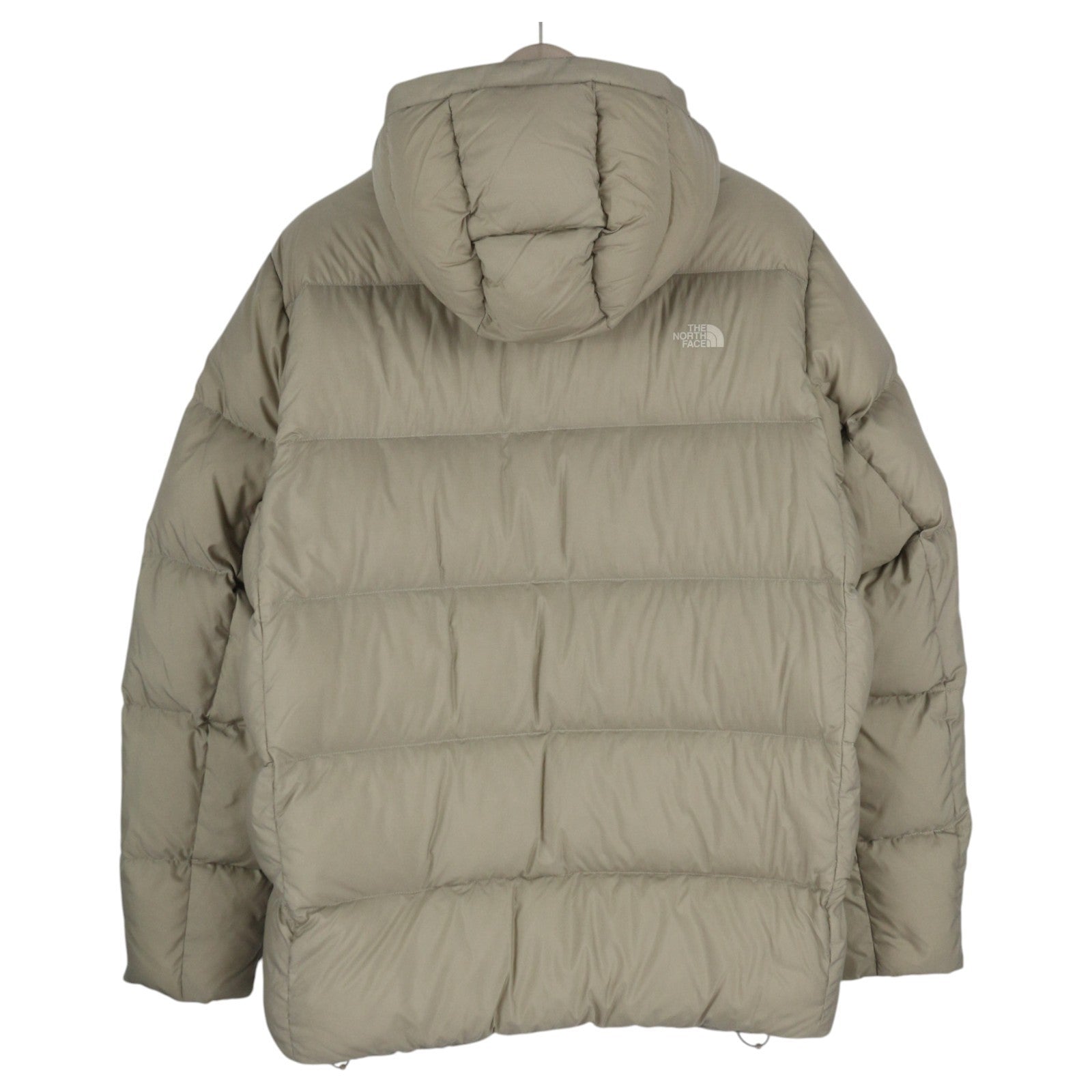 THE NORTH FACE vyriška striukė M Beige 700 Down striukė su gobtuvu ir dygsniuotu pūkuotu logotipu 