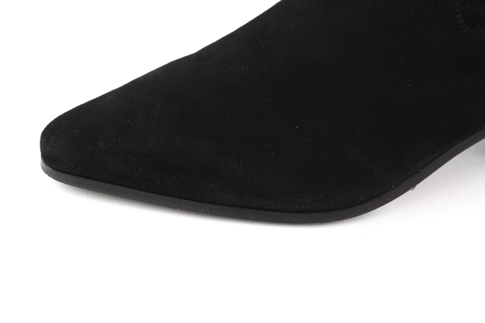 MAJE Flikuio Women's Boots UK4 Black Leather Thigh High Elastic Thin Heel