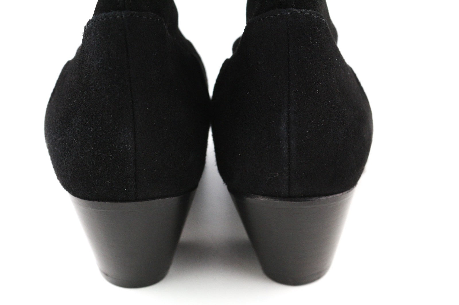 MAJE Flikuio Women's Boots UK4 Black Leather Thigh High Elastic Thin Heel