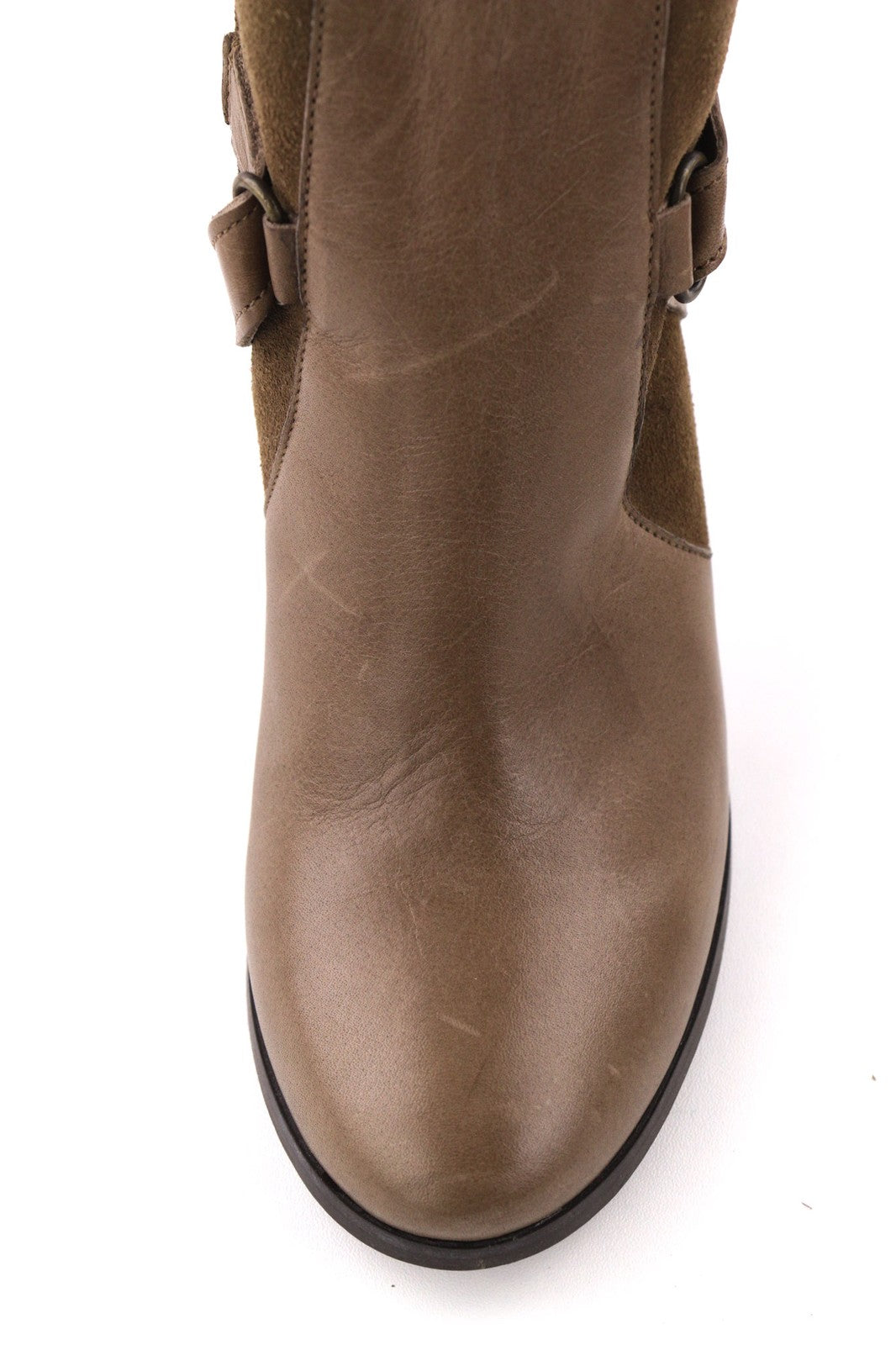 JONAK moteriški aulinukai UK6.5 EU39 rudi zomšiniai, su užtrauktuku, migdolų nosimi, plonu kulnu ir sagtimi 