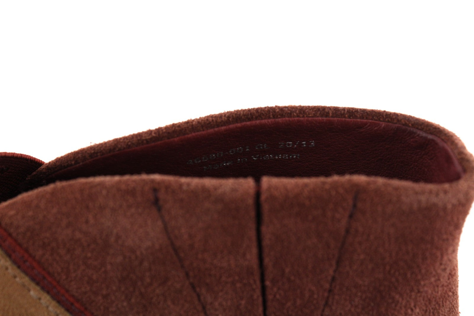 CAMPER Women's Boots UK4 EU37 Burgundy Suede Almond Toe Patch Heel Pull On