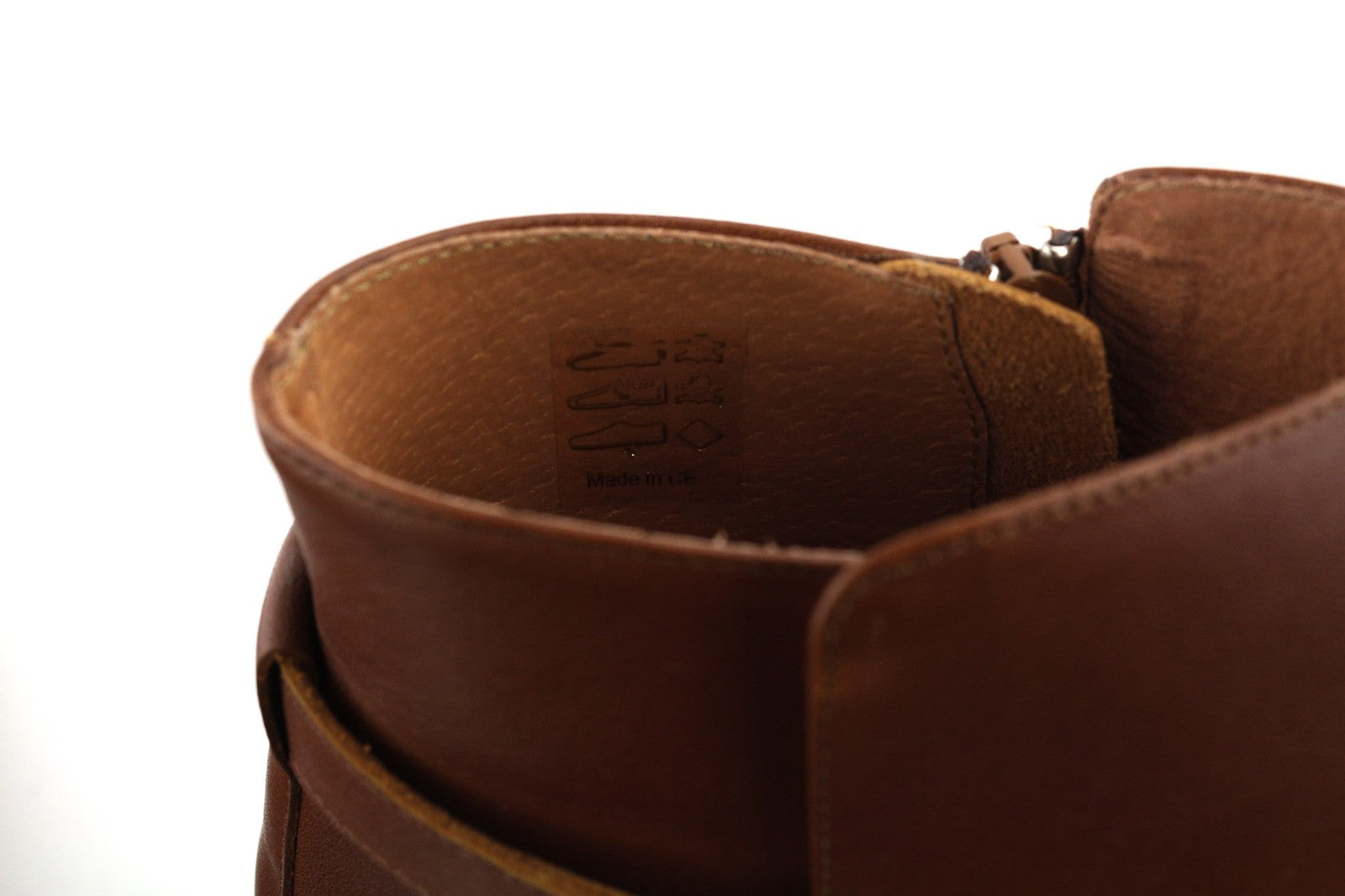 JONAK Women's Boots UK7.5 EU40 Brown Leather Almond Toe Ankle Zip Logo