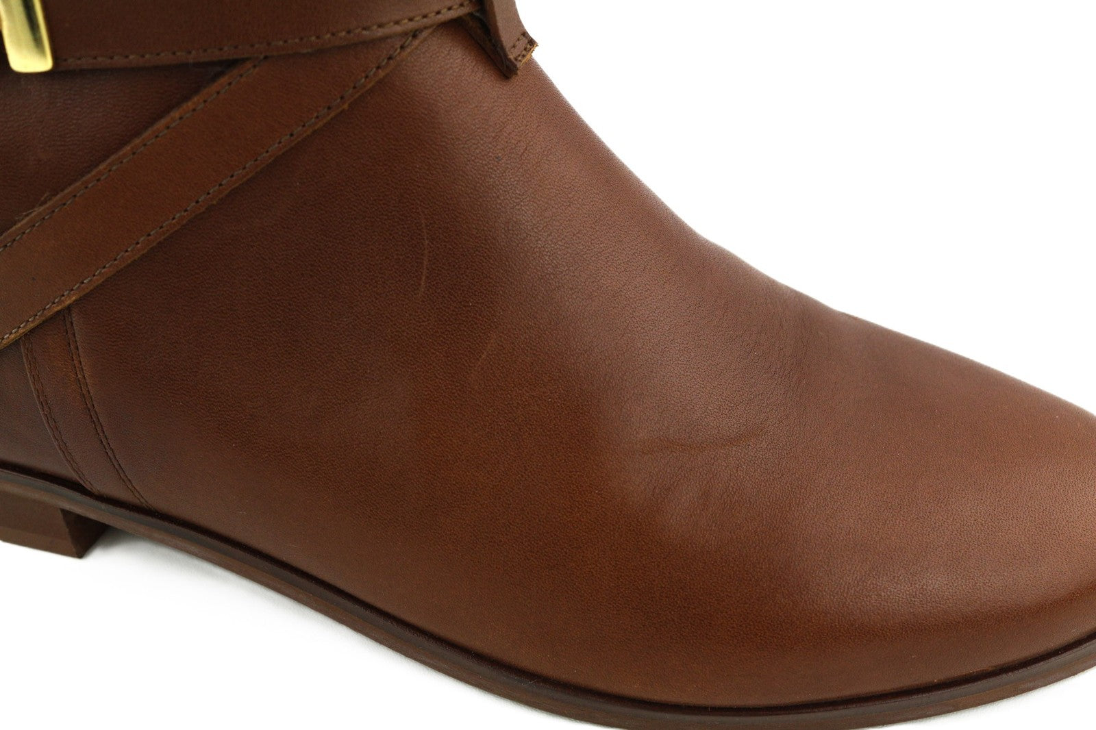 JONAK Women's Boots UK7.5 EU40 Brown Leather Almond Toe Ankle Zip Logo