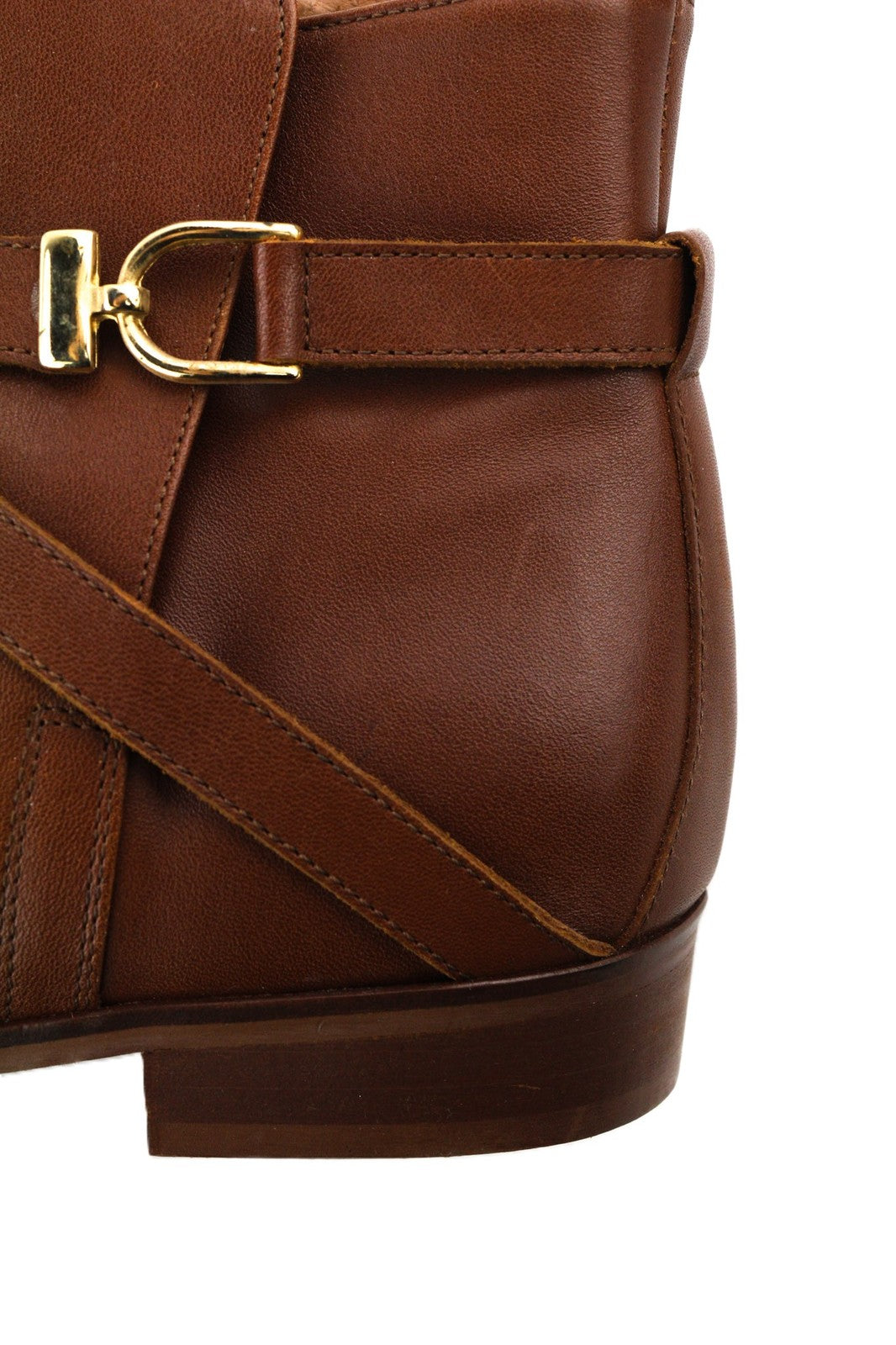 JONAK Women's Boots UK7.5 EU40 Brown Leather Almond Toe Ankle Zip Logo