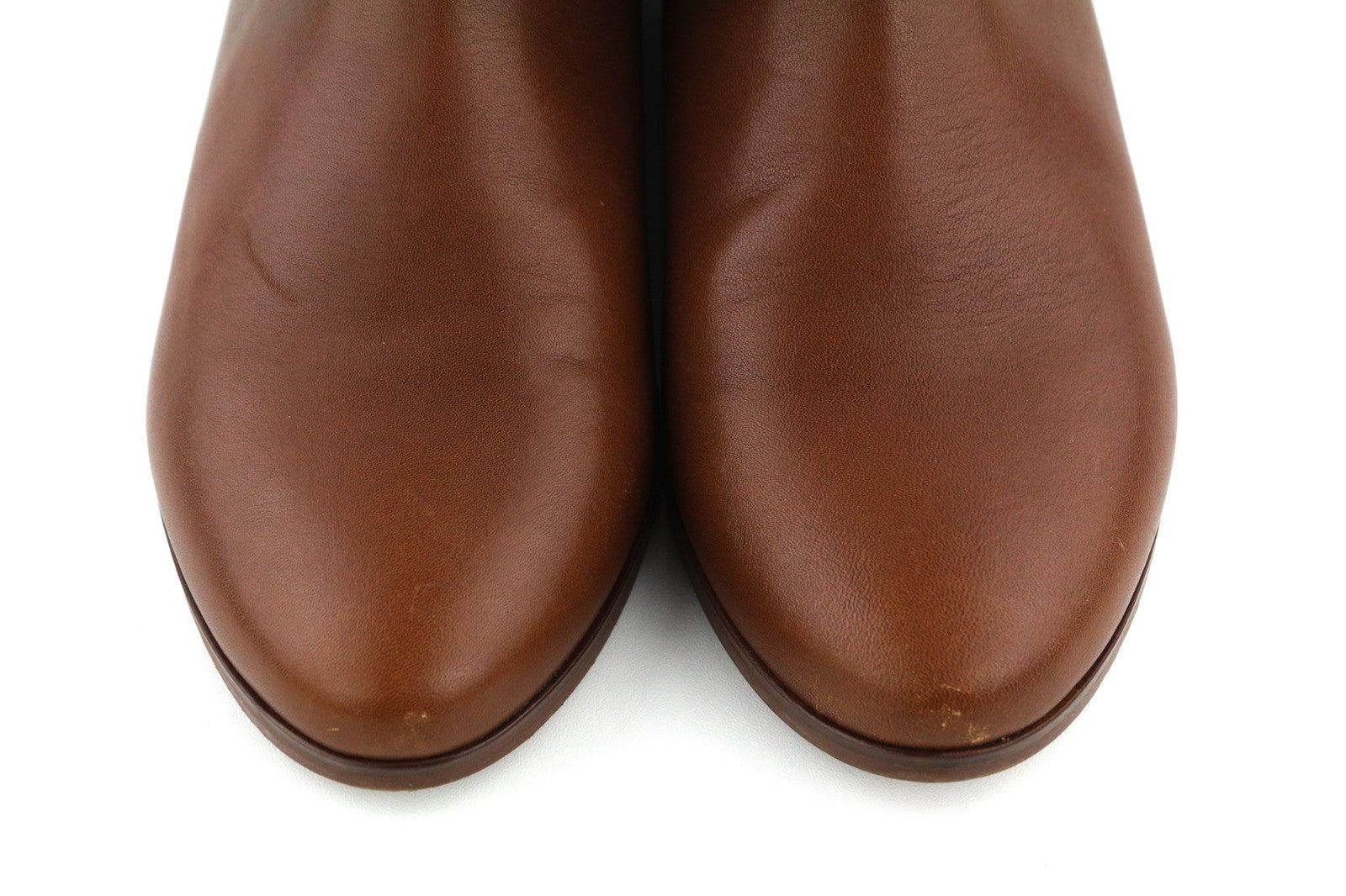 JONAK Women's Boots UK7.5 EU40 Brown Leather Almond Toe Ankle Zip Logo