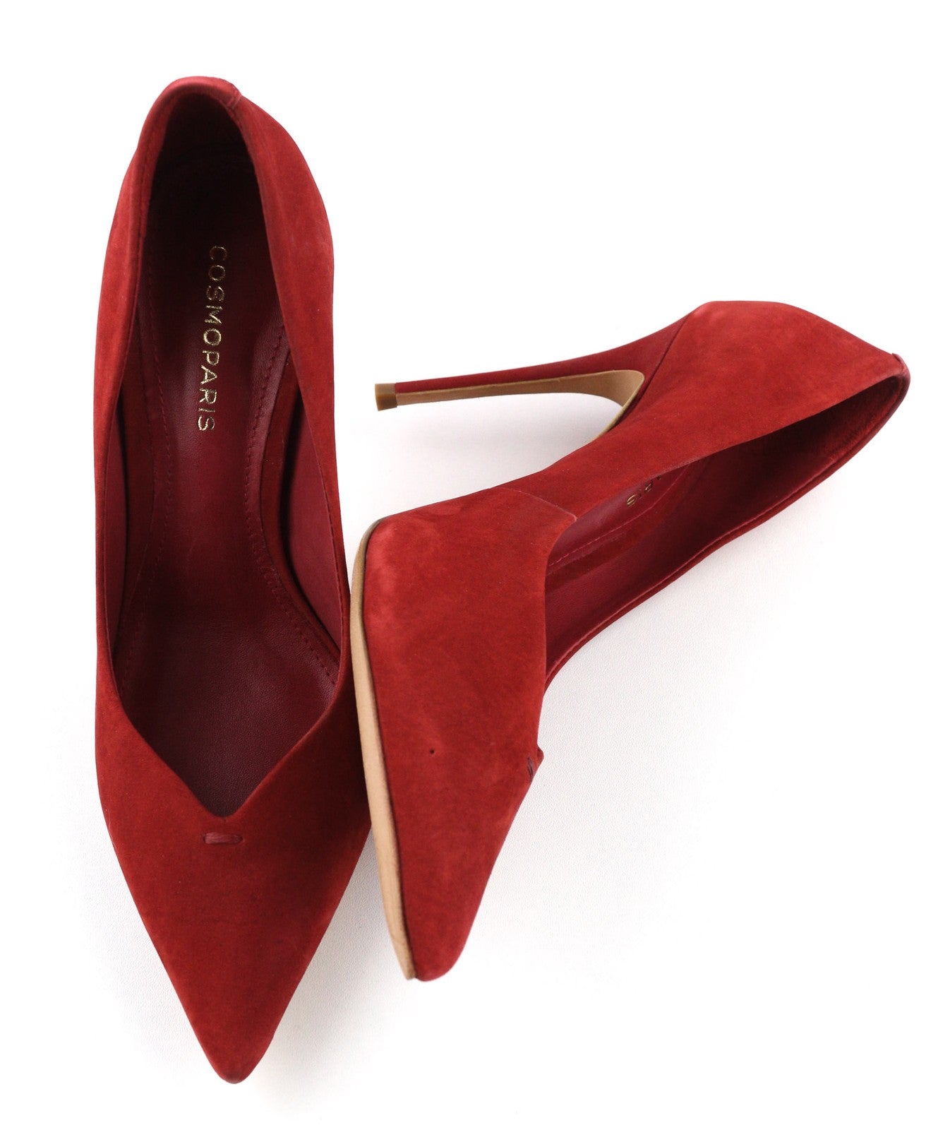 COSMOPARIS Avelia/Nub Rubis Women's Heels UK3.5 EU36 Red Suede Pointed Pumps