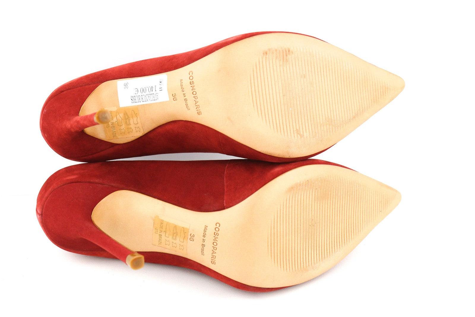 COSMOPARIS Avelia/Nub Rubis Women's Heels UK3.5 EU36 Red Suede Pointed Pumps
