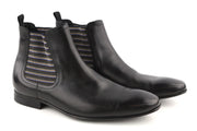 MINELLI Cayan Men's Boots UK6.5 EU40 Black Calfskin Square Toe Ankle Pull On