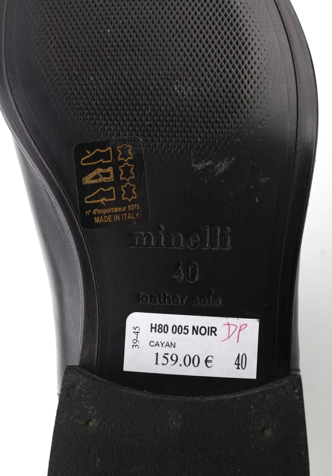 MINELLI Cayan Men's Boots UK6.5 EU40 Black Calfskin Square Toe Ankle Pull On