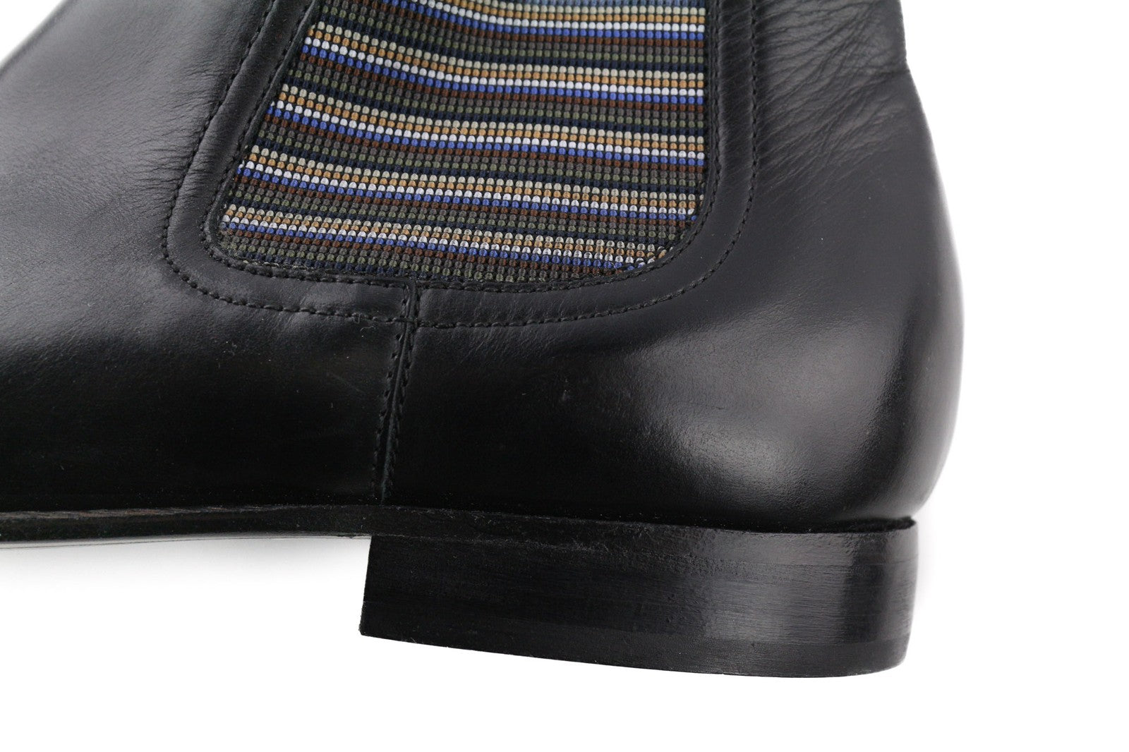 MINELLI Cayan Men's Boots UK6.5 EU40 Black Calfskin Square Toe Ankle Pull On