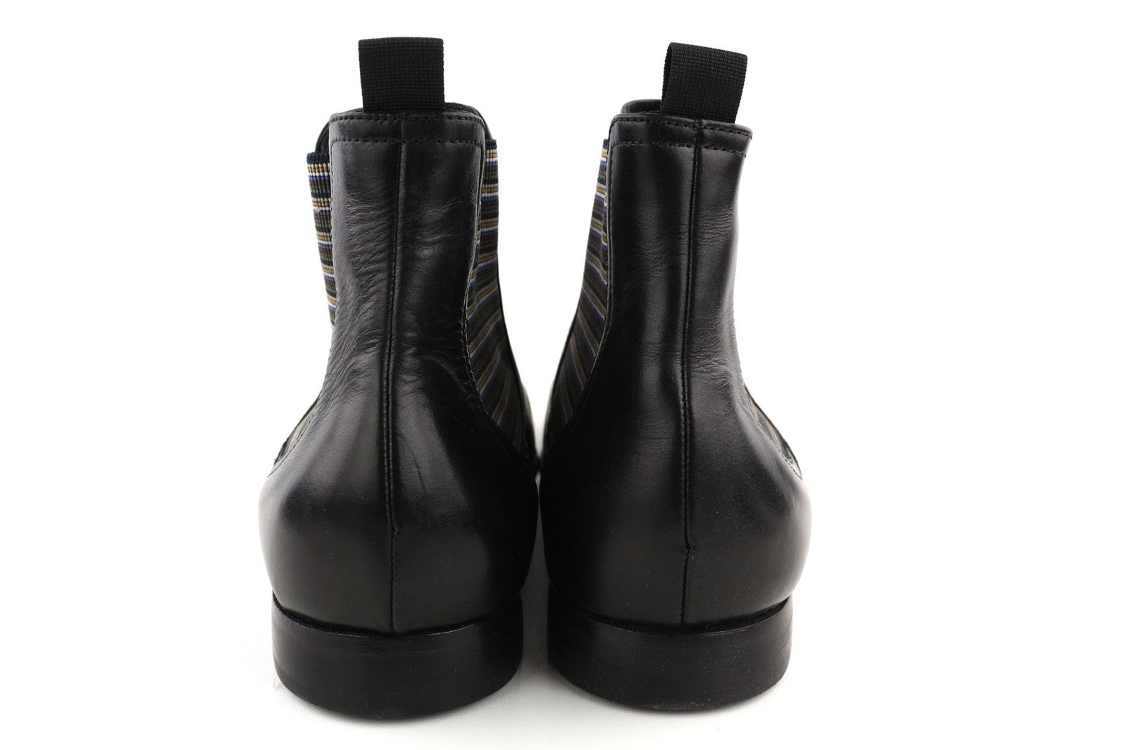 MINELLI Cayan Men's Boots UK6.5 EU40 Black Calfskin Square Toe Ankle Pull On