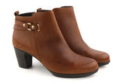 BLUEGENEX Napa Cuero Women's Boots EU41 Brown Leather Almond Toe Zip Heel