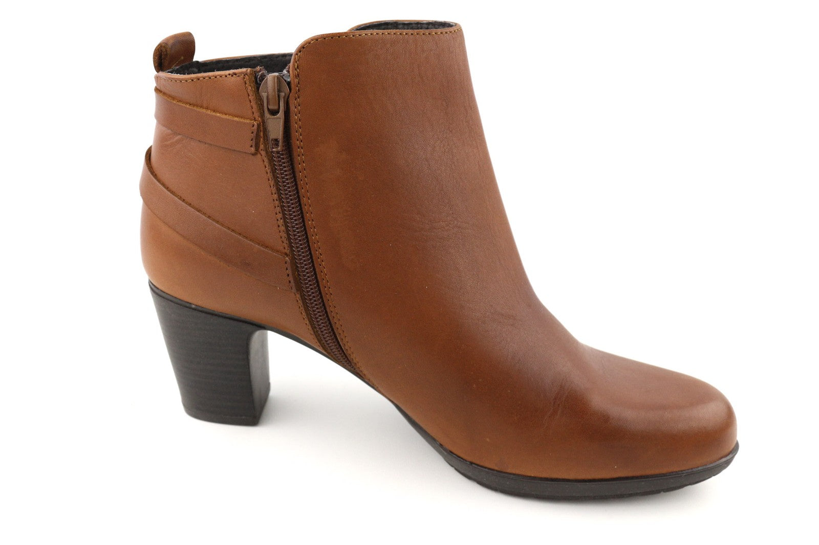 BLUEGENEX Napa Cuero Women's Boots EU41 Brown Leather Almond Toe Zip Heel
