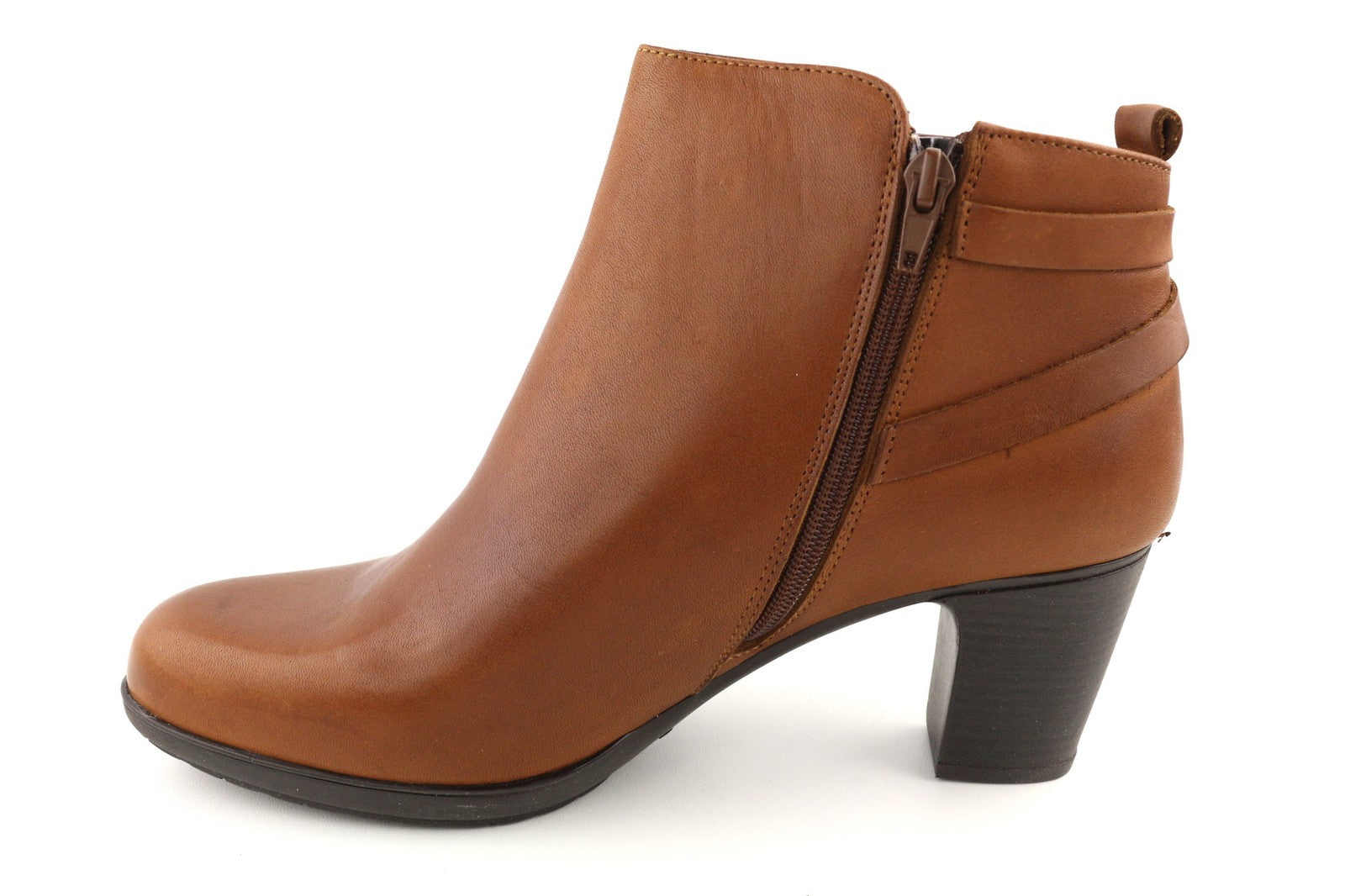 BLUEGENEX Napa Cuero Women's Boots EU41 Brown Leather Almond Toe Zip Heel