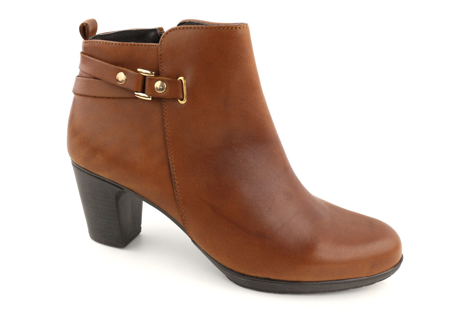 BLUEGENEX Napa Cuero Women's Boots EU41 Brown Leather Almond Toe Zip Heel