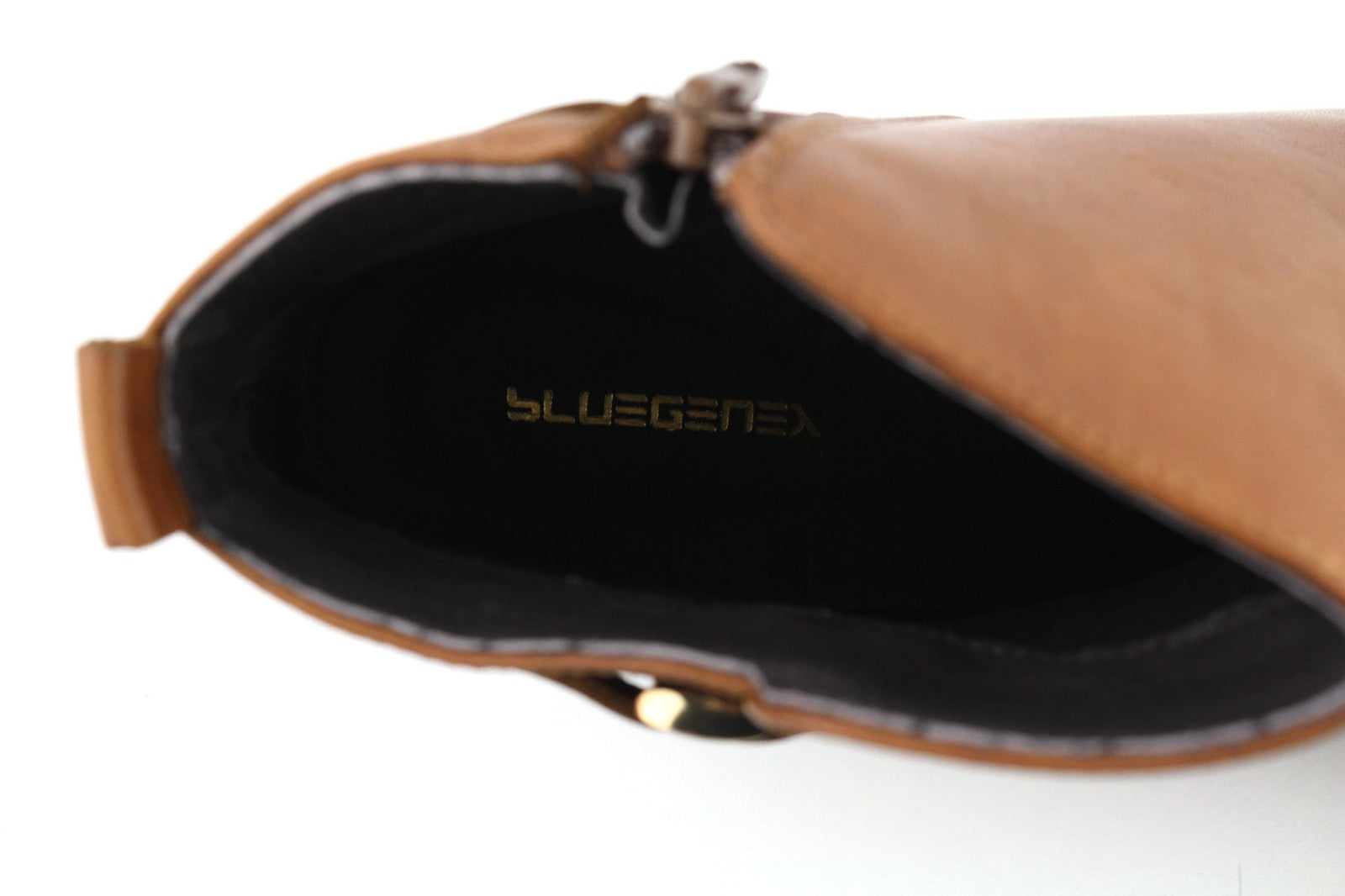 BLUEGENEX Napa Cuero Women's Boots EU41 Brown Leather Almond Toe Zip Heel