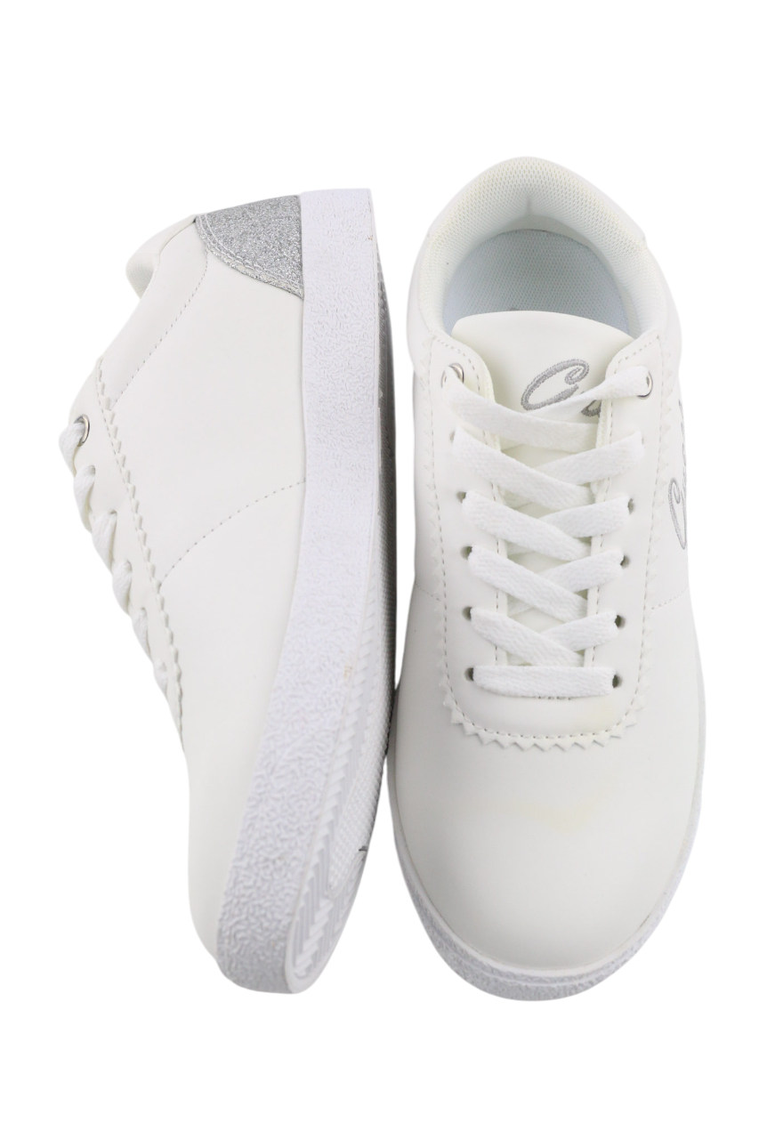 GUESS Women's Sneakers UK3 EU36 Light White Low Top Lace Up Side Logo