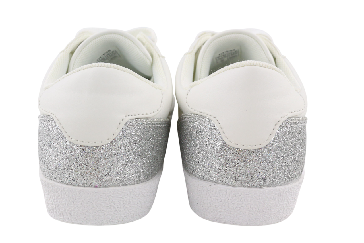 GUESS Women's Sneakers UK3 EU36 Light White Low Top Lace Up Side Logo