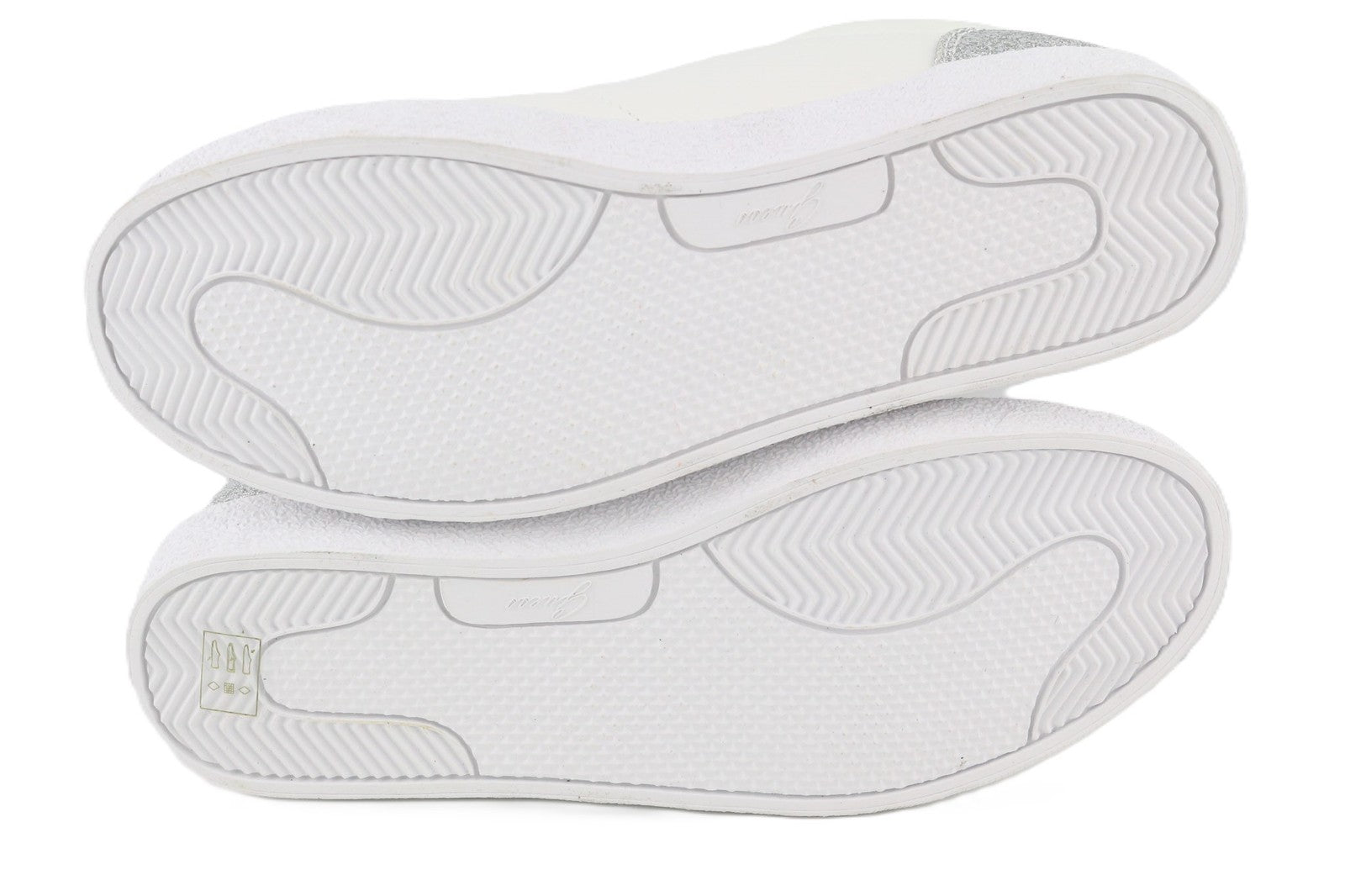 GUESS Women's Sneakers UK3 EU36 Light White Low Top Lace Up Side Logo