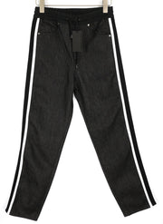 DIESEL BLACK GOLD 1766RIB Men's Jeans W26 Black Tapered Elastic Waist Logo