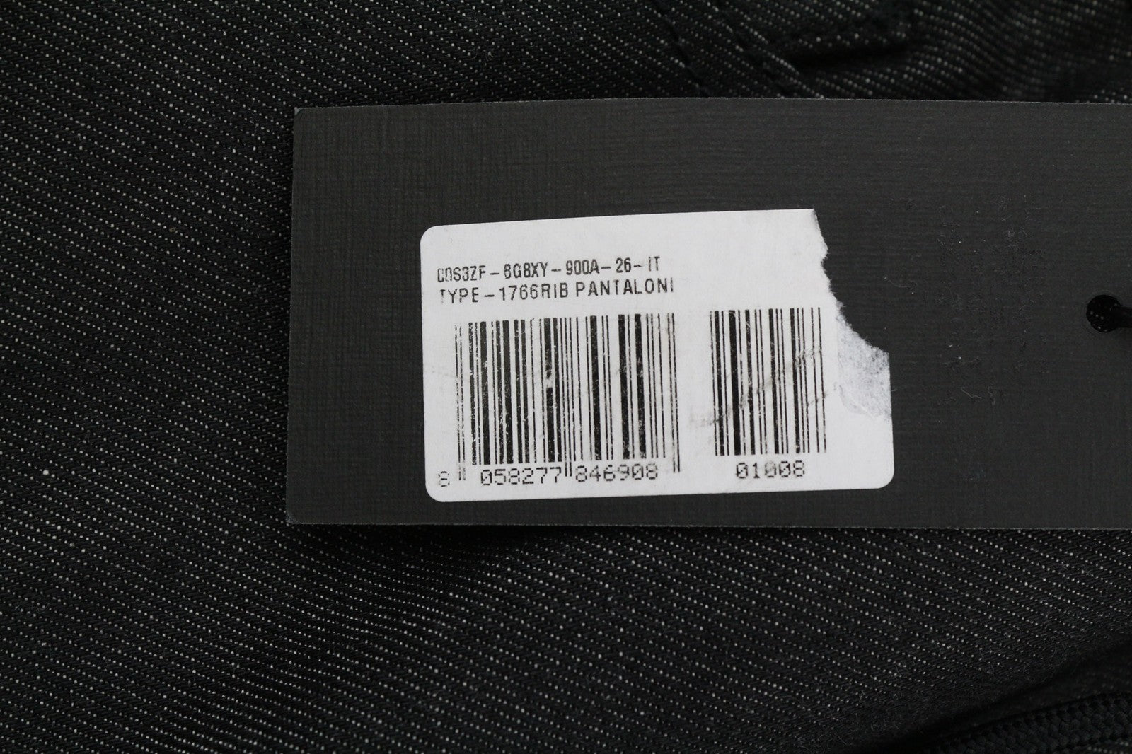 DIESEL BLACK GOLD 1766RIB Men's Jeans W26 Black Tapered Elastic Waist Logo