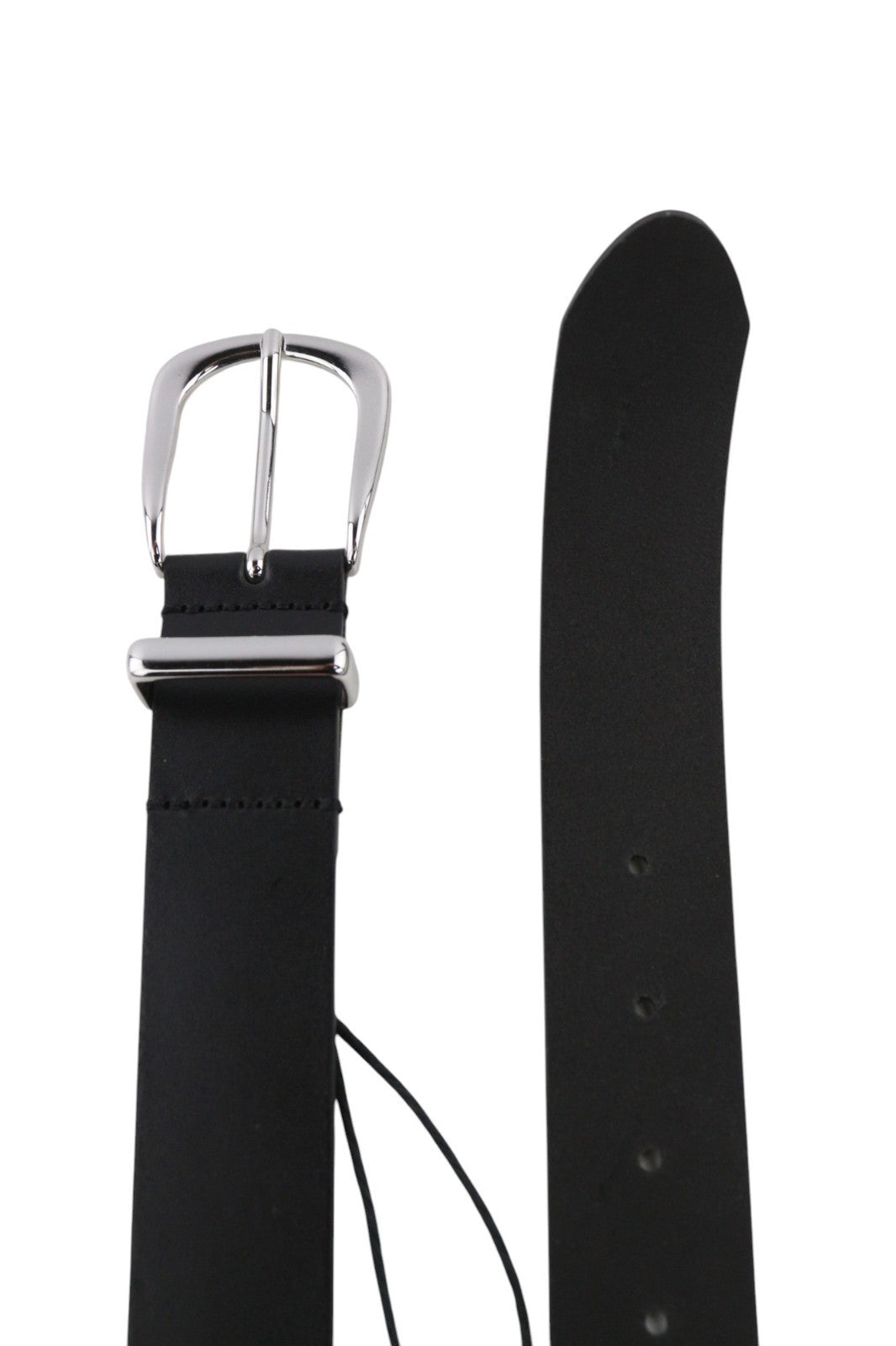 DIESEL D-Burny Women Belt 80 cm Black Leather Detailed Metal Buckle RRP180