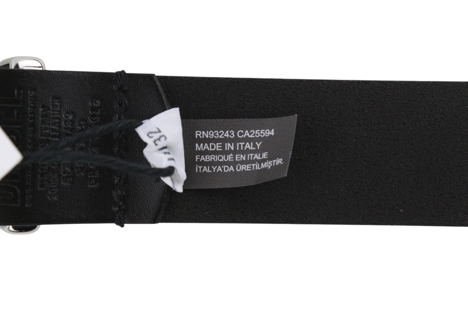 DIESEL D-Burny Women Belt 80 cm Black Leather Detailed Metal Buckle RRP180