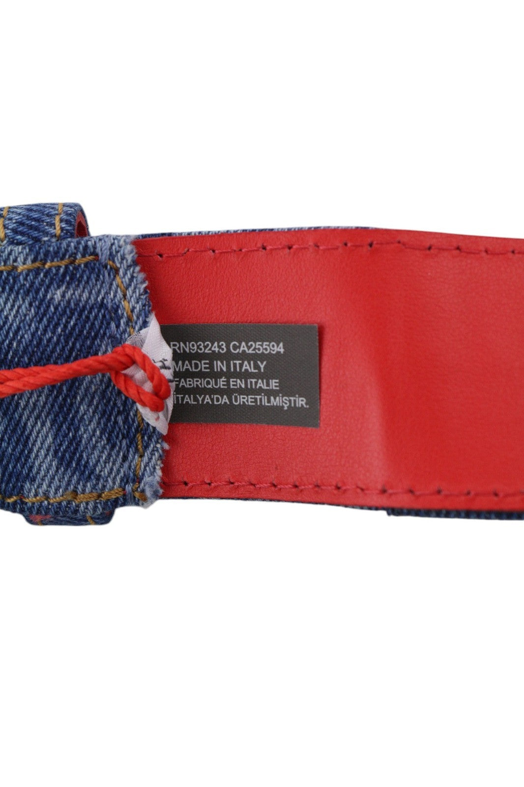 DIESEL B-Monogram Men Belt 105 cm Blue Leather Denim Pattern Buckled RRP150