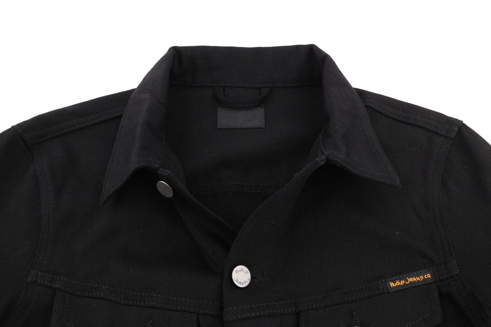 NUDIE JEANS Kenny Men's Jacket XS Dry Black Organic Buttoned Denim Polo