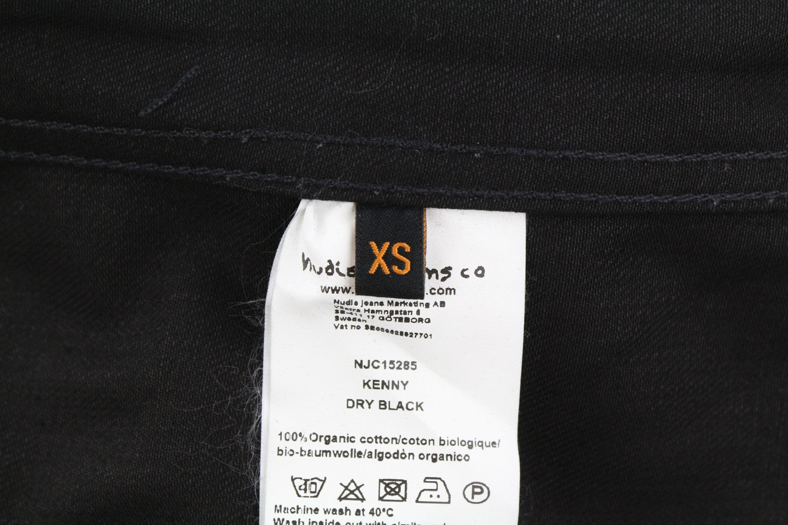 NUDIE JEANS Kenny Men's Jacket XS Dry Black Organic Buttoned Denim Polo