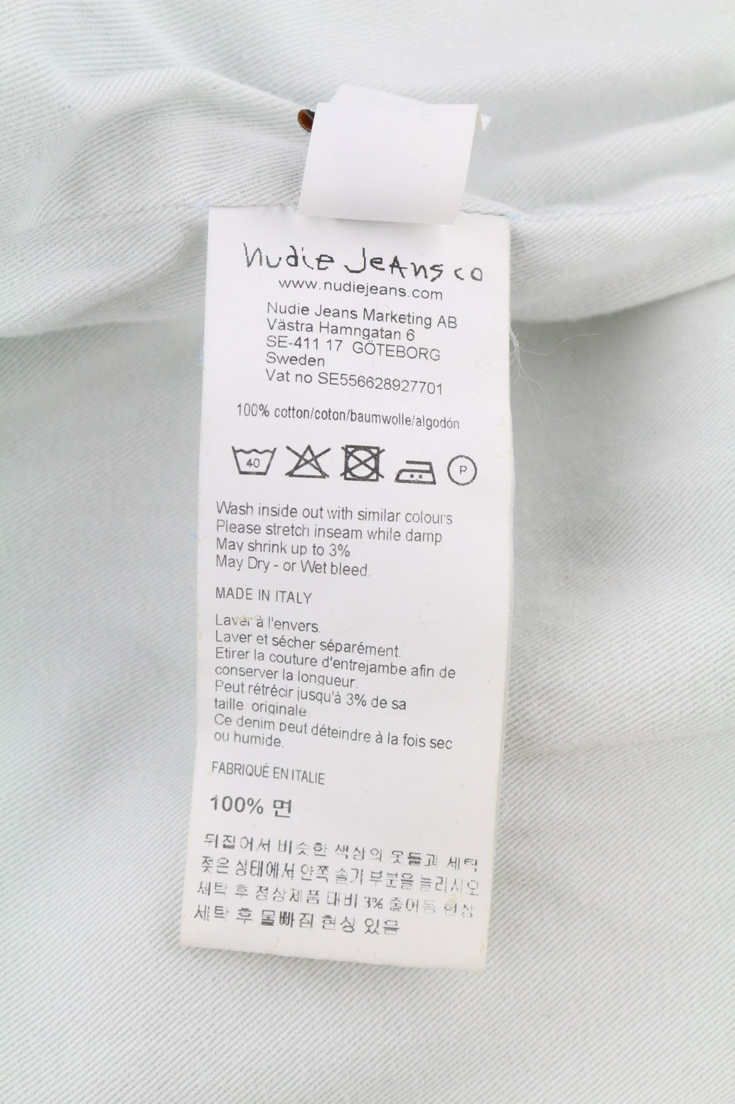 NUDIE JEANS Gudrun Men's Jacket M Camo Cotton Denim Zipped Lined Washed Blue