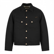 NUDIE JEANS Conny Stretch Men's Jacket XS Dry Back Coated Buttoned Polo Denim