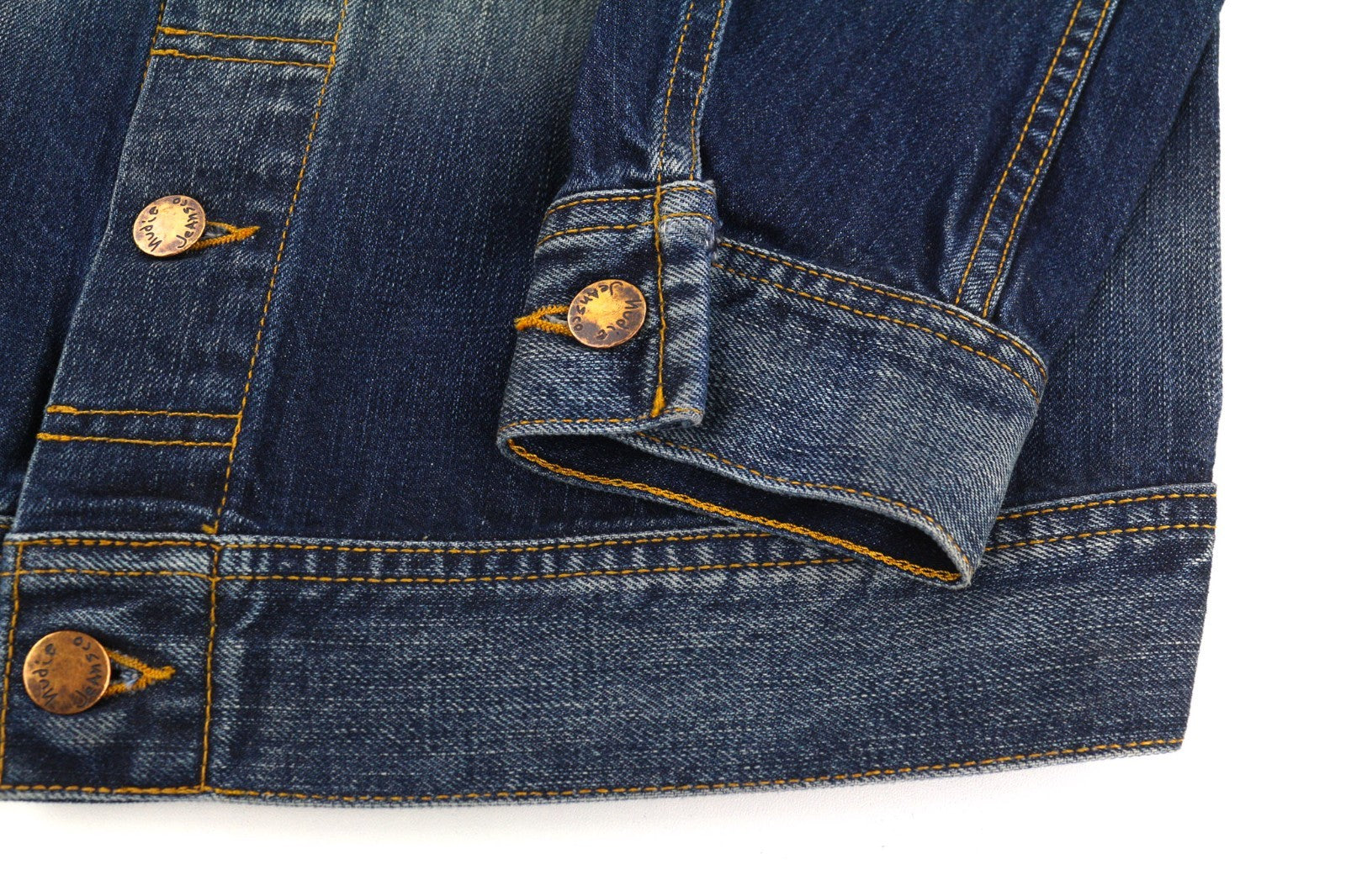 NUDIE JEANS Conny Men's Jacket S Organic Night Rain Buttoned Polo Washed Denim