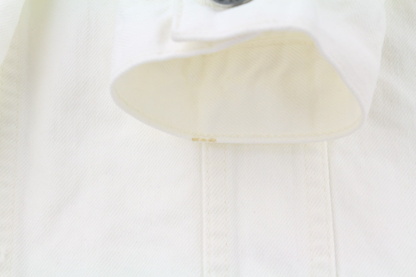 NUDIE JEANS Perry Men's Jacket L Organic White Buttoned Polo Denim Logo