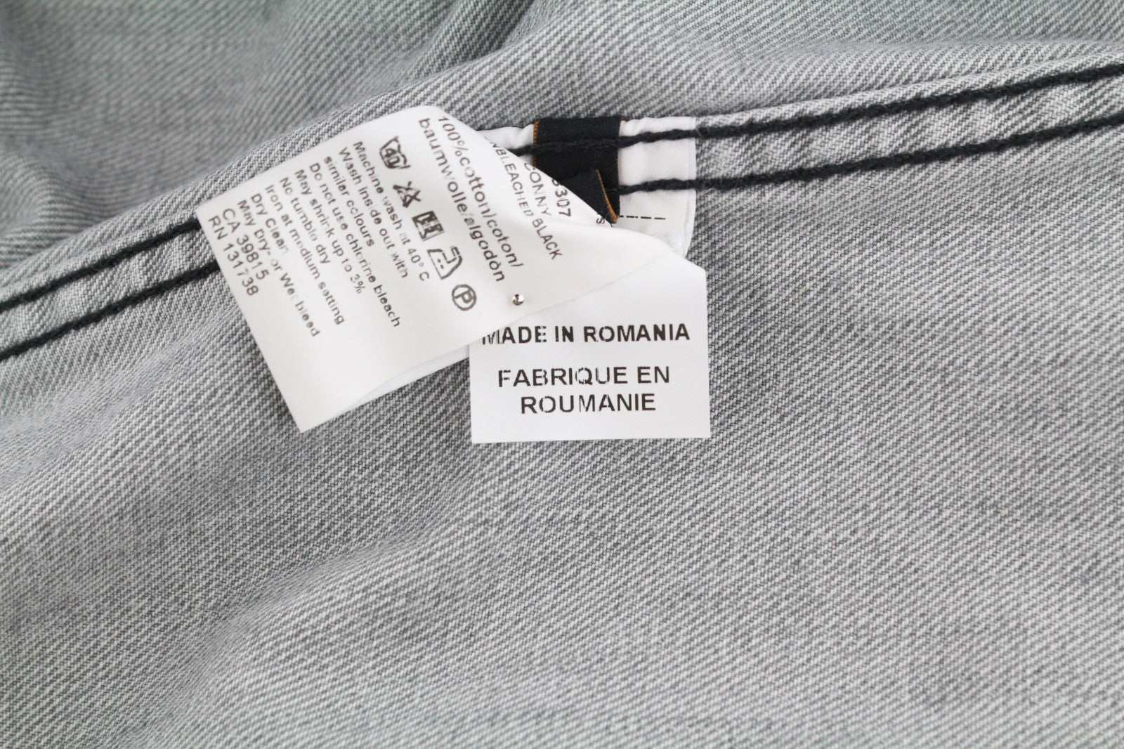 NUDIE JEANS Conny vyriška striukė S su saulės balinta juoda pilka skalbta polo marškinėliai su sagomis 