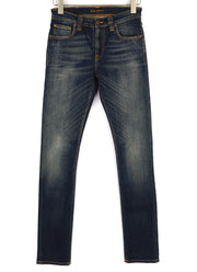 NUDIE JEANS Tube Tom Men's Jeans W28/L34 Golden Indigo Slim Fit Washed Blue