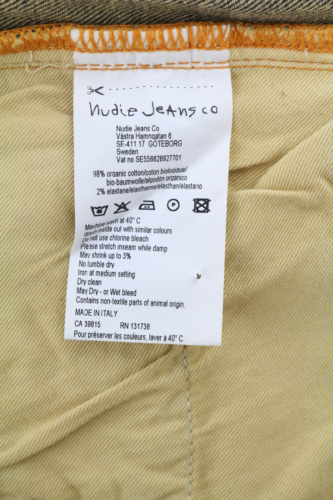 NUDIE JEANS Tube Tom Men's Jeans W28/L34 Golden Indigo Slim Fit Washed Blue