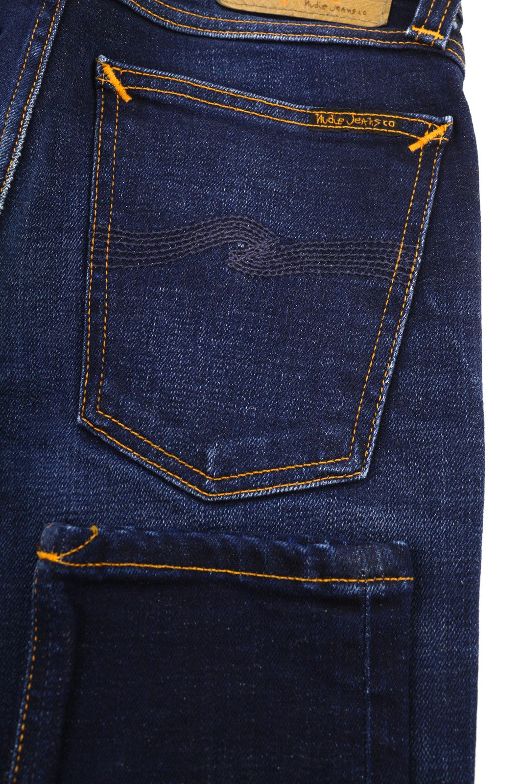 NUDIE JEANS Skinny Lin Women's Jeans W26/L32 Deep Worn Dark Zip Washed Denim