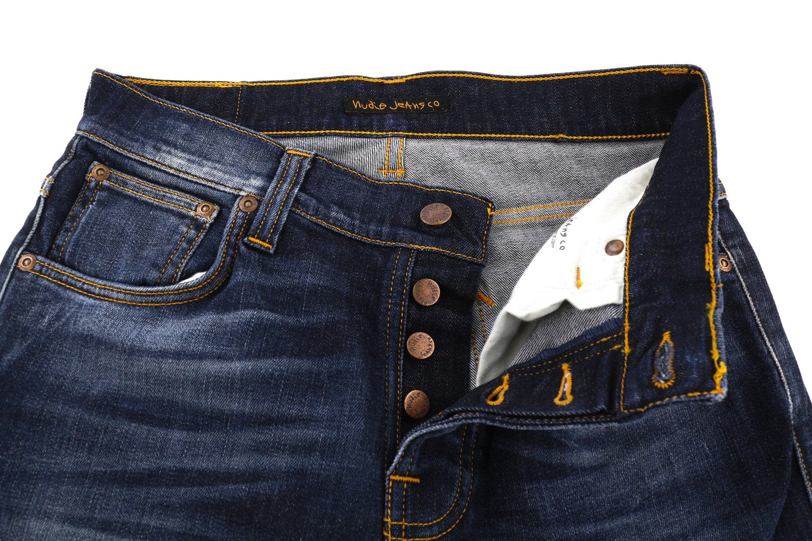 NUDIE JEANS Grim Tim vyriški džinsai W29/L32 Bossa Jukta Organic tamsiai mėlyni 