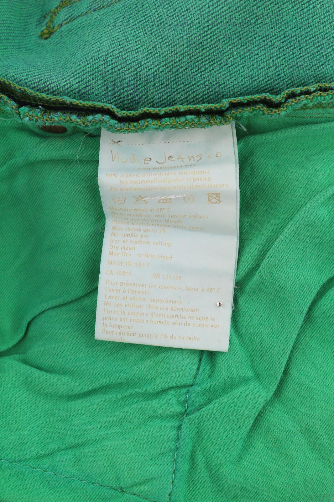 NUDIE JEANS High Kai Men's Jeans W28/L34 Organic Icon Green Slim Fit Denim