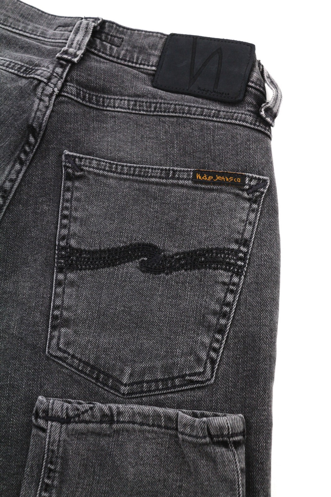 NUDIE JEANS Pipe Led Men's Jeans W28/L32 Grey Marble Organic Slim Washed Denim