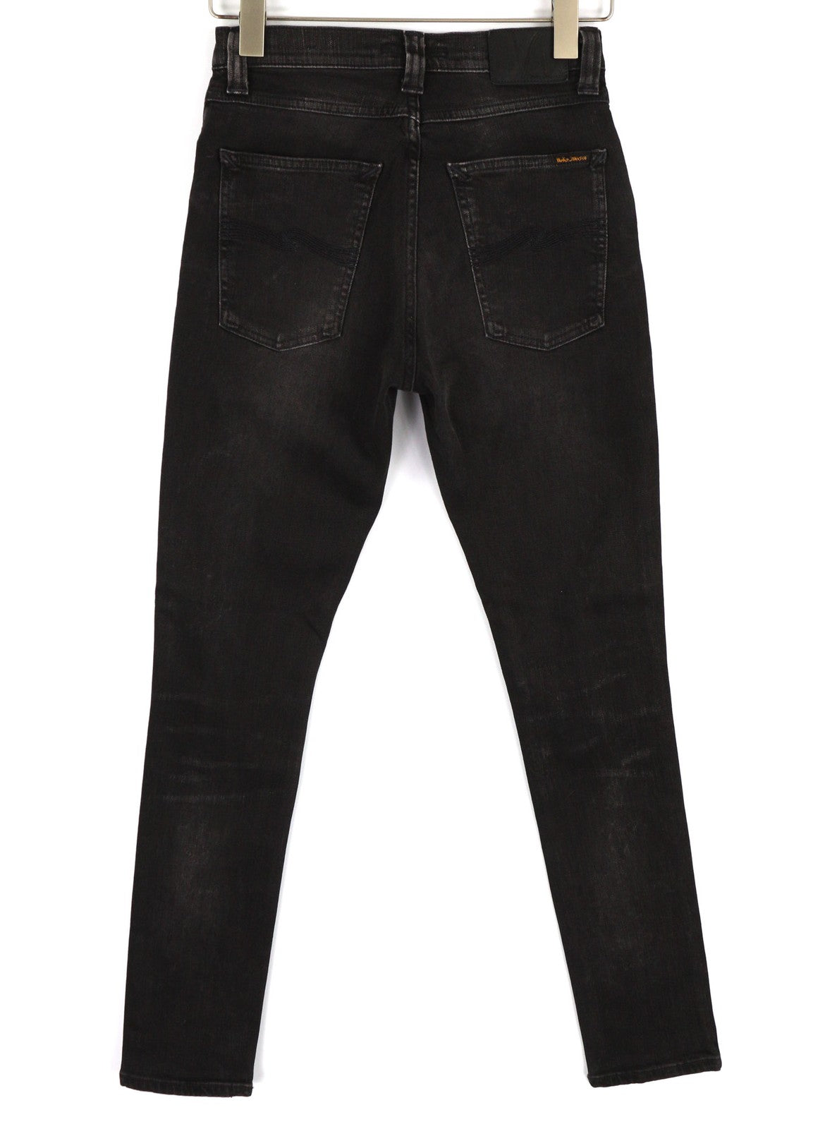 NUDIE JEANS Pipe Led Women's Jeans W27/L30 Used Black Organic Slim Fit Denim